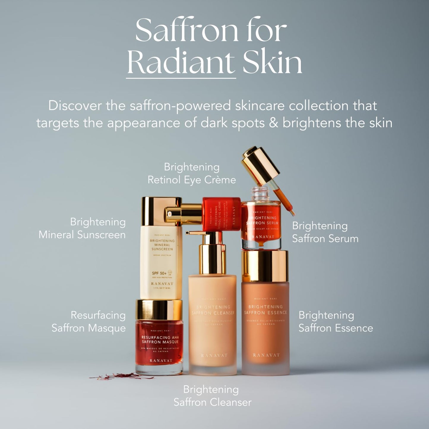Skiennix Brightening Saffron Serum - Dark Spot Corrector & Hyperpigmentation Treatment - 1 oz for Healthy Glow
