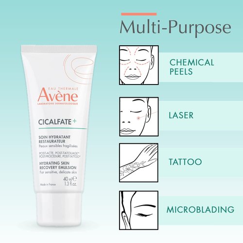 Avène Cicalfate+ Hydrating Skin Recovery Emulsion - Restores Skin Barrier & 24HR Hydration | 1.3 Fl Oz