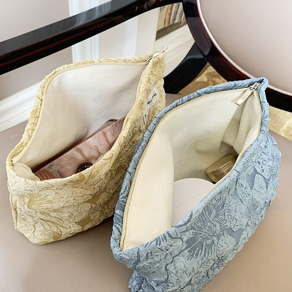 Cosmetic Bags for Women Makeup Bag Large Capacity Purse Travel Toiletry Zipper Storage Pouch Make up Brushes Organizer for Gifts (Digital flower, pink)