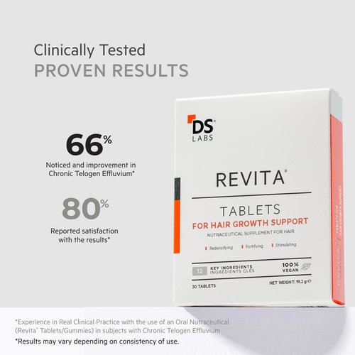 DS Labs Revita Hair Density Support Tablets - Daily Wellness Supplement with Biotin & Vitamins, 30 Count
