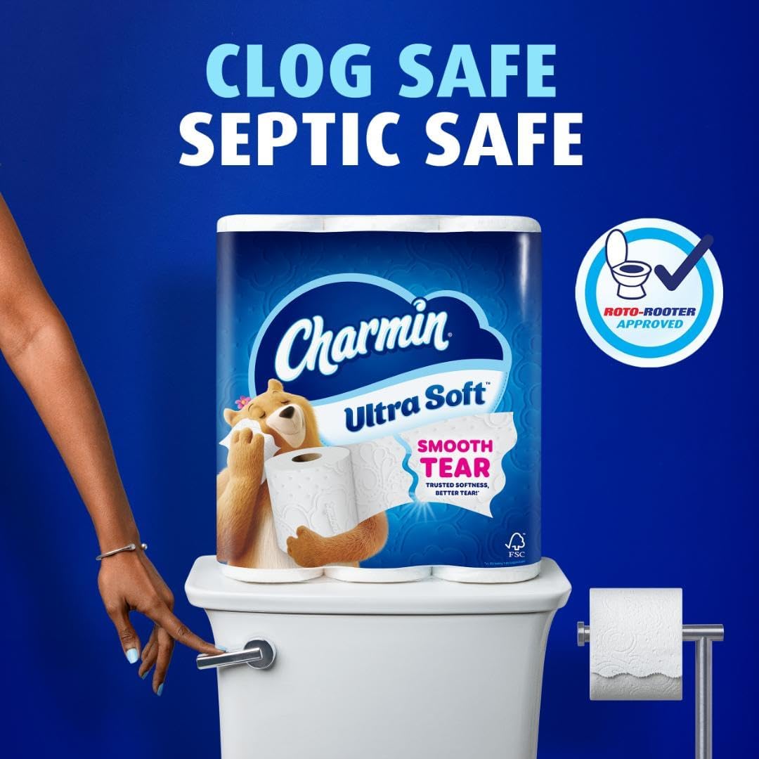 Charmin Ultra Soft Toilet Paper - 6 Mega Rolls for Ultimate Comfort | Equivalent to 24 Regular Rolls