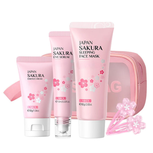 Sakura Skincare Set - Christmas Gifts - Skincare for Girls 10-12 - Skin Care for Teens 10-12 - Travel Kit for Women - Gift Set for Women with Eye Serum,Face Cream(One Size, 5PCS Sakura Scent)