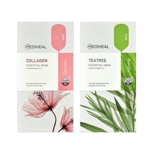 Mediheal Collagen Teatree Sheet Mask - 20 Essential Masks for Lifting, Firming & Soothing All Skin Types