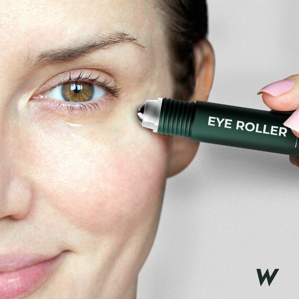Wolf Project Under Eye Roller - Energizing Serum with Caffeine, Vitamin C & Peptides | Brightens Dark Circles & Reduces Puffiness