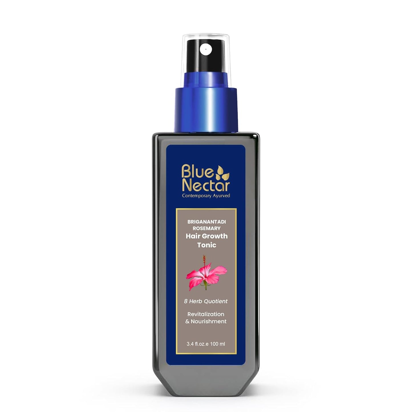 Blue Nectar Hair Growth Serum - Rosemary Oil Ayurvedic Tonic Spray for Hair Growth | 3.38 Fl Oz