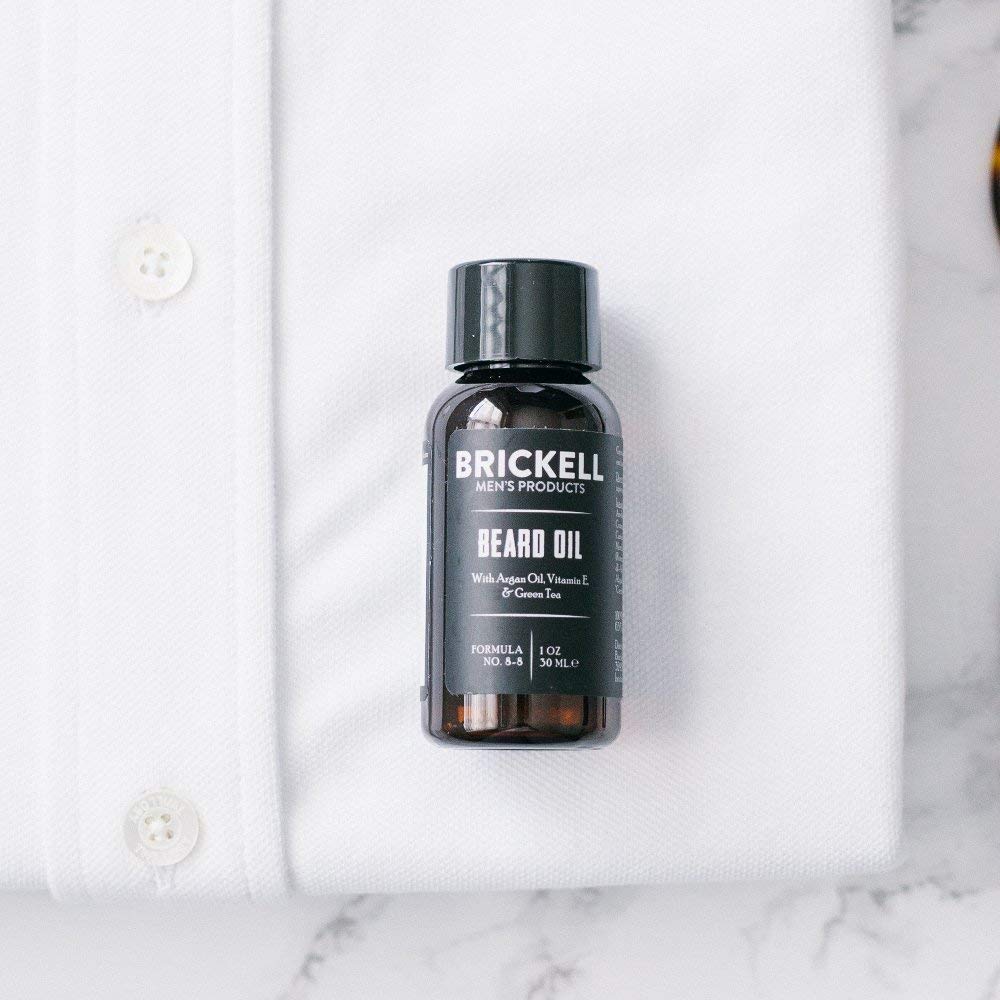 Brickell Men's Beard Oil - Natural Argan & Jojoba Oil for Softening & Strengthening Hair | 1 Ounce