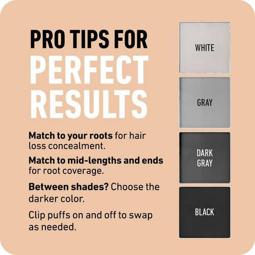 BOLDIFY Hairline Powder - Water-Resistant Root Touch Up Hair Color for Gray Coverage - 24-Hour Stain-Proof, Mess-Free Hair Powder for Thinning Hair - Sample Kit, Grays