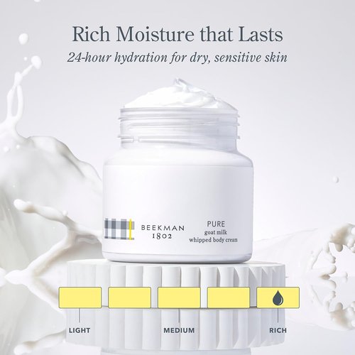 Beekman 1802 Whipped Body Cream - Hydrating Goat Milk Lotion with Shea Butter & Vitamin E | 8 oz