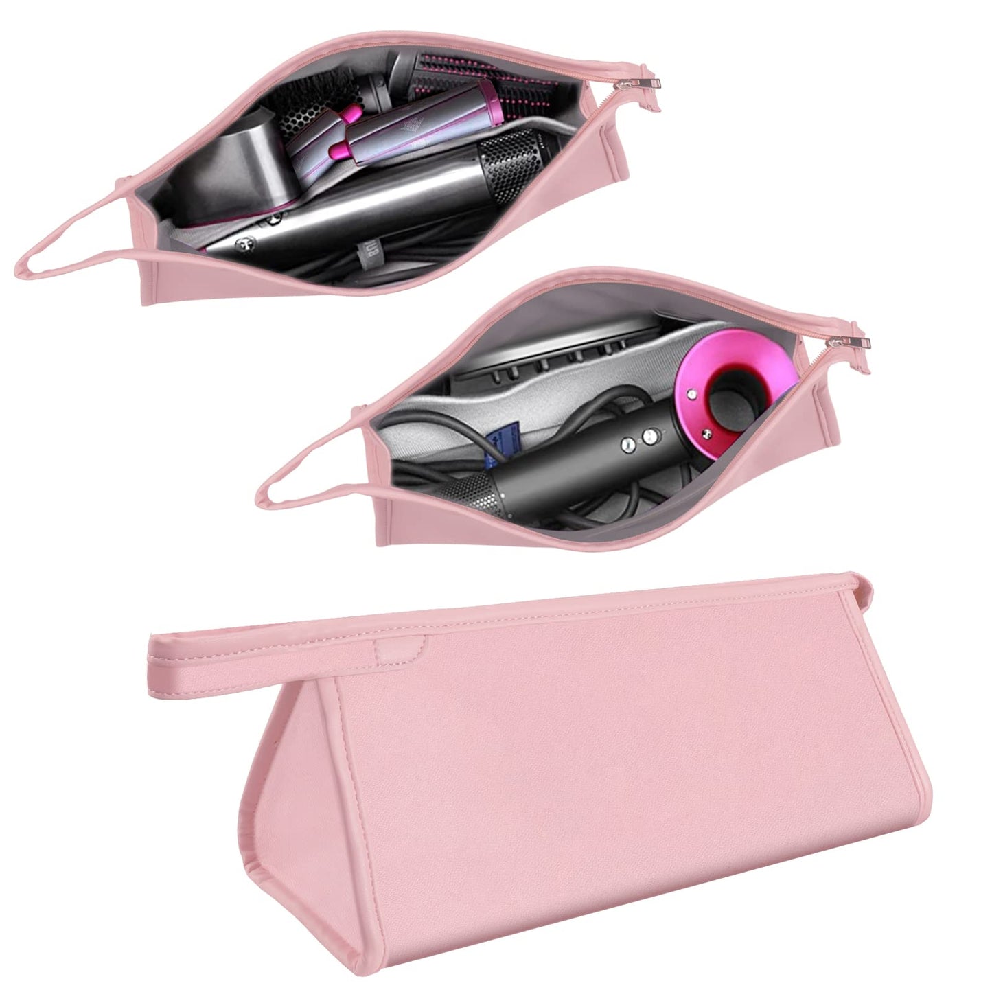 Travel Case for Dyson Airwrap Styler/Shark Flexstyle, Portable Carrying Case for Dyson Supersonic Hair Dryer, Waterproof Anti-scratch Dustproof Shockproof Protection Organizer Travel Storage Bag(Pink)