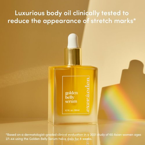 Evereden Golden Belly Serum - Clean & Vegan Pregnancy Oil for Stretch Marks | 1.7 fl oz Non-Toxic Maternity Skincare