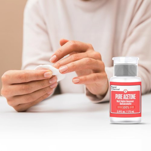 Pure Acetone Nail Polish Remover - 100% Acetone with Built-In Pump | 175ml (6 fl. oz)