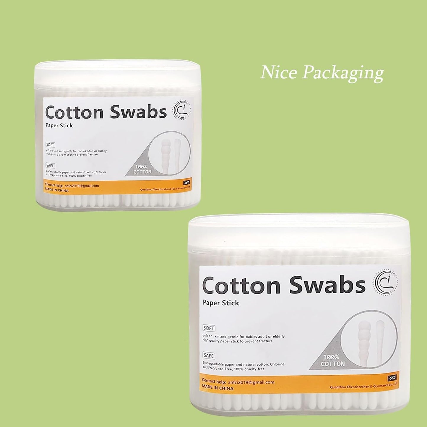 Skiennix Mini Cotton Swabs - 1000 Count Spiral/Round Cotton Swabs for Personal Care & Cleaning