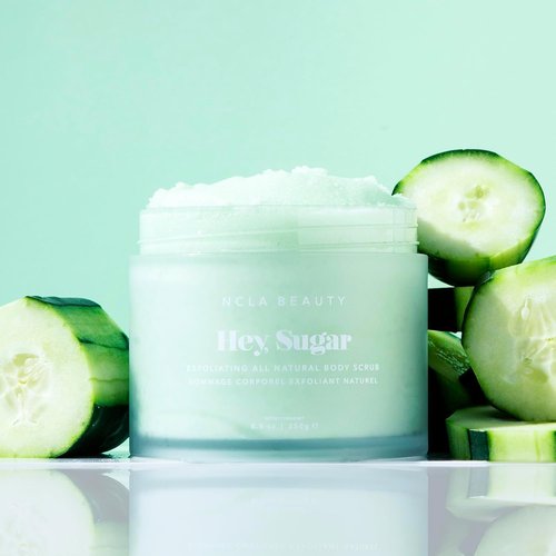 NCLA Beauty All-Natural Body Scrub - Moisturizing Exfoliant with Shea, Cocoa & Mango Butters - Cucumber - 8.8 oz