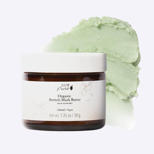 100% PURE Stretch Mark Butter - Nourishing Belly Moisturizer with Shea & Cocoa Butter | Vegan, 1.35oz