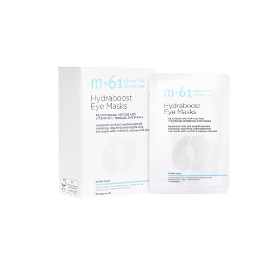 M-61 Hydraboost Eye Masks - Hydrogel Under Eye Patches with Hyaluronic Acid & Peptides for Puffiness Relief | 6 Pairs