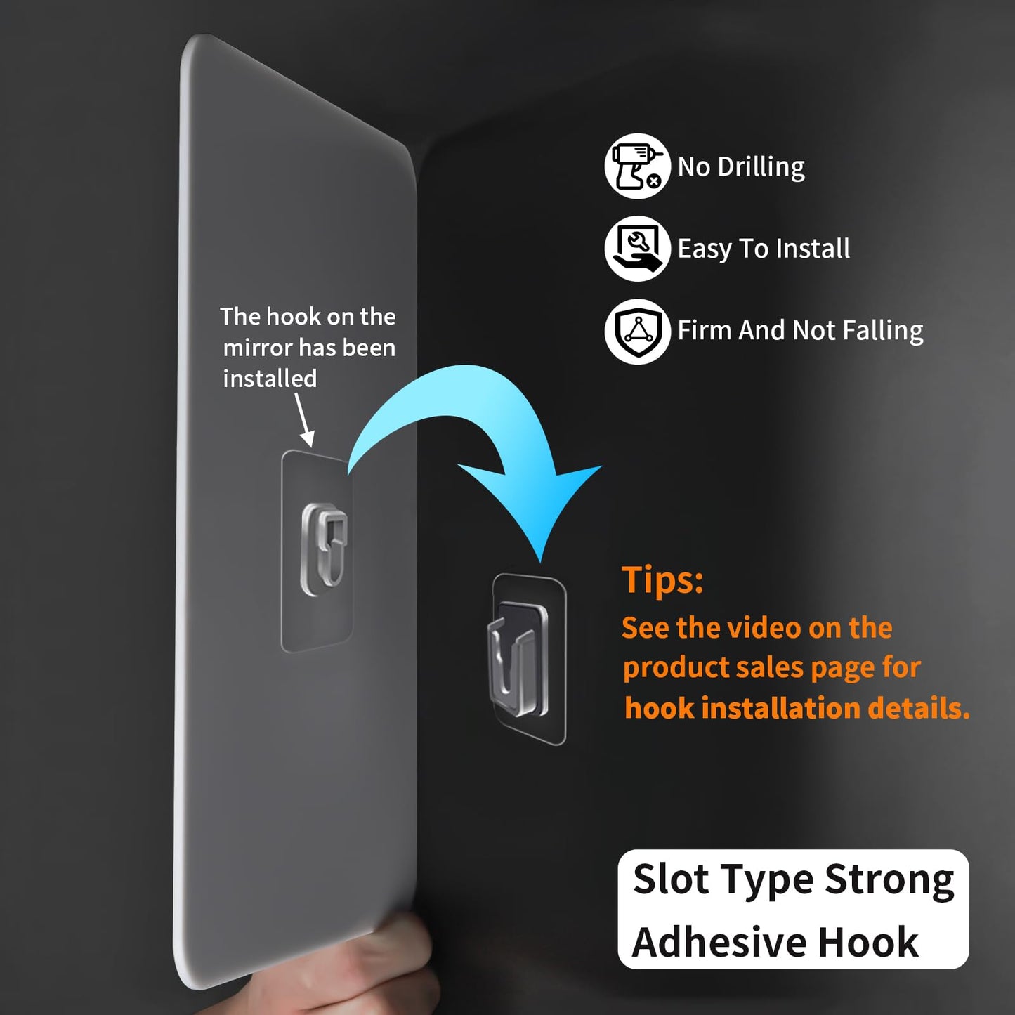 EUAIAJ Shower Mirror Fogless Shaving Large(10.3x7.9in) - Includes 2 Razor Holders & 2 Mirror Holders, Unbreakable & Easy Install & NO-Drilling, Fog Free (No Fog) Shower Mirror for Shaving