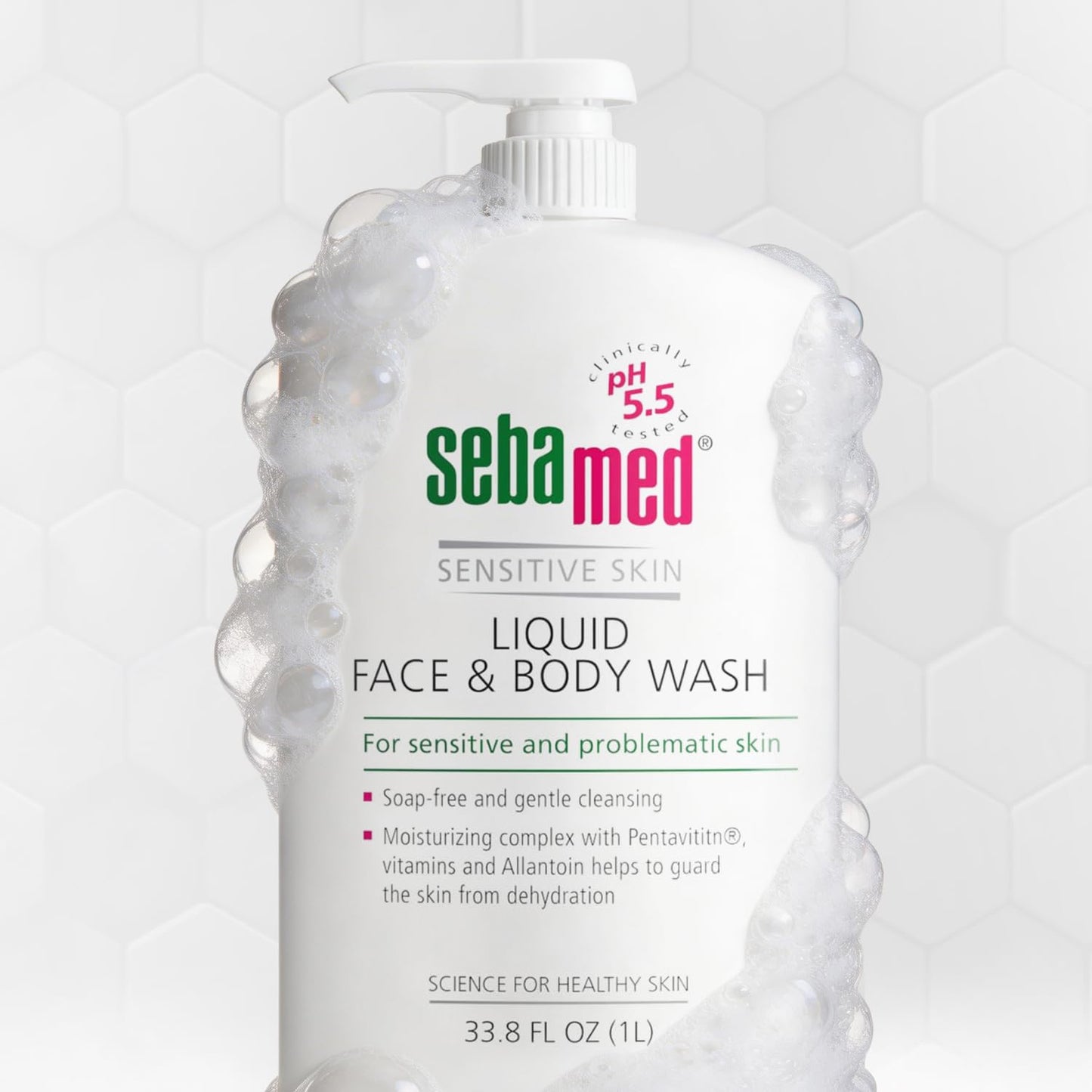 SEBAMED Sensitive Skin Face & Body Wash - pH 5.5 Hydrating Cleanser for All Skin Types | 33.8 Fl Oz