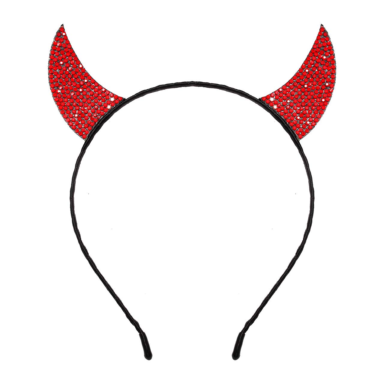 NEVEF Halloween Devil Horns Headband for Girls Shining Halloween Headband Costume Party Accessory for Women Men Boys (Rhinestone Devil Horns Headband)