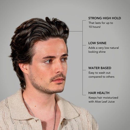 BLUMAAN Hydrating Pomade - High Hold, Low Shine - Water-Based, Easy to Wash - Perfect for Quiffs & Pompadours - 2.5 oz