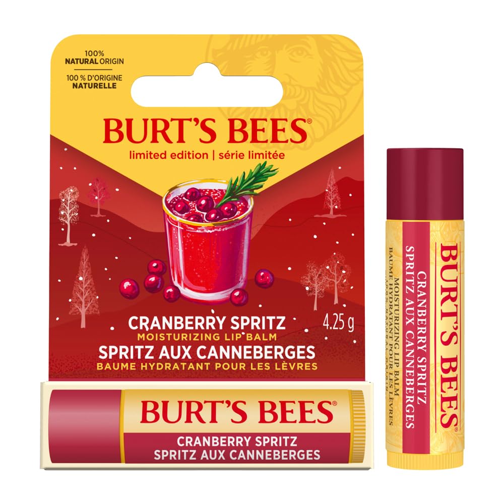 Burt's Bees Cranberry Spritz Lip Balm - Nourishing Hydration | 4.25g Moisturizing Formula