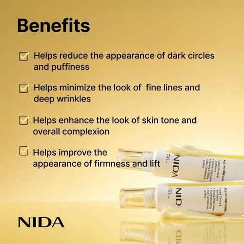 NIDA Revive Eye Cream - Probiotic Lystate Solution with Retinal & Peptide Complex | Reduces Wrinkles & Fine Lines | 1.35 fl. oz. (40ml)