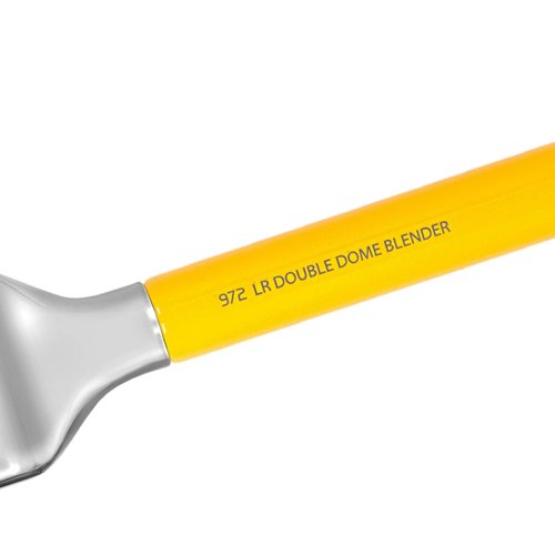 Bdellium Tools Professional Makeup Brush - Studio Series 972 Large Rounded Double Dome Blender - With Soft Synthetic Fibers, For Foundation Application & Blending (Yellow, 1pc)