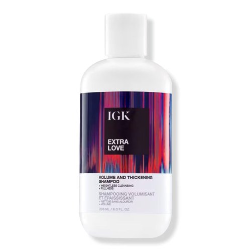 IGK EXTRA LOVE Volume & Thickening Shampoo - Volumizing Formula for Fine Hair | Hydrates & Supports Scalp | 8 oz