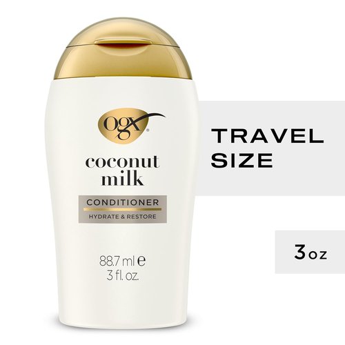OGX Nourishing + Coconut Milk Conditioner - Hydrating Formula for Soft Hair | Travel Size 3 fl. oz