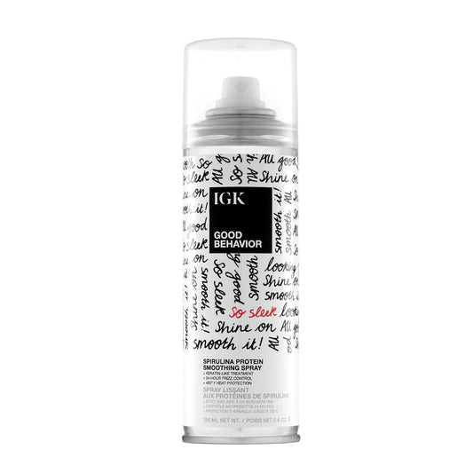 IGK GOOD BEHAVIOR Spirulina Protein Smoothing Spray - Frizz Control & Heat Protectant | Vegan | 5.6 Oz