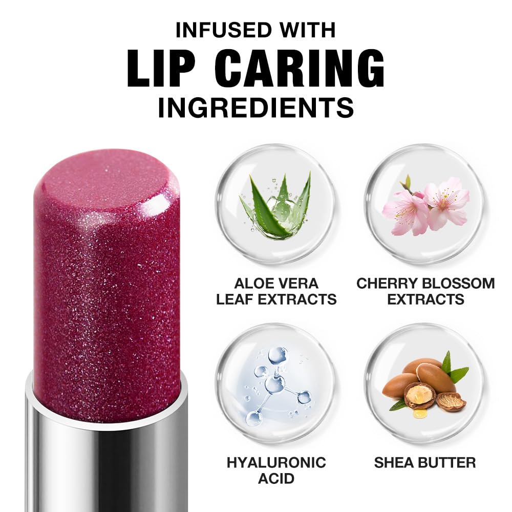 Skiennix Mauve Pink Shimmer Lipstick - Metallic 3D Shine, Lightweight Hydrating Formula, Long-Lasting Waterproof