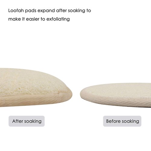 10-Pack Exfoliating Loofah Sponge Pads - Natural Luffa & Terry Cloth, Body Scrubbers for Shower & Bath Mooerca