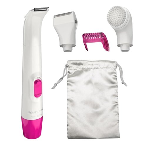 Remington Smooth & Silky Body & Bikini Kit - Cordless Waterproof Trimmer & Shaver for Women | White/Pink