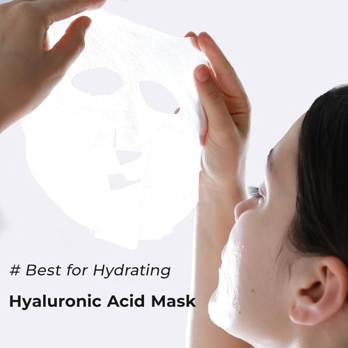 **+WIS+ Hyaluronic Acid Face Mask - 24 EA Hydrating Serum & Vitamin B5 for Dry Skin | Anti-Aging & Plumping**