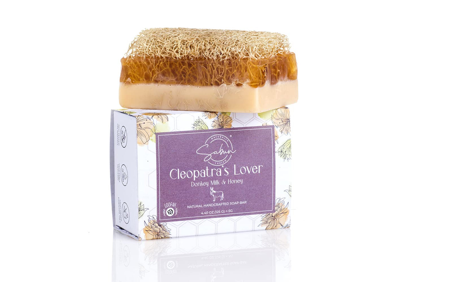 SABUN CO. [3 Pack] Donkey Milk Soap with Honey - Natural Exfoliating Loofah Soap Bar Nourishing, Hydrating, Moisturizing Handmade Soap For Face and Body - With Loofah [4.4 oz - 125 gr x 3]