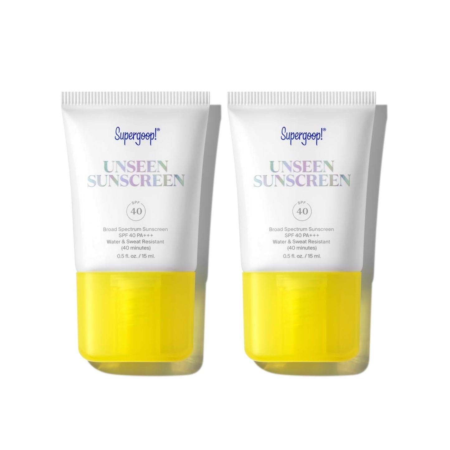 Supergoop! Unseen Sunscreen - SPF 40 Clear Face Sunscreen & Makeup Primer - Weightless, Oil-Free - 0.5 fl oz, 2 Pack