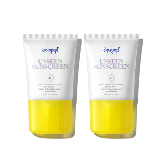Supergoop! Unseen Sunscreen - SPF 40 Clear Face Sunscreen & Makeup Primer - Weightless, Oil-Free - 0.5 fl oz, 2 Pack