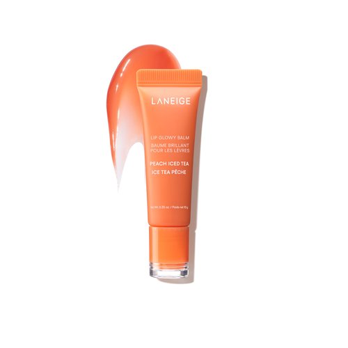 LANEIGE Lip Glowy Balm, Peach Iced Tea: Sheer Tinted Lip Moisturizer with Shea Butter, for Hydrating Shine & Soft Lips