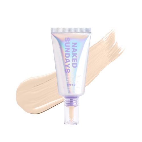 Naked Sundays BeautyScreen Peptide Foundation Tint - SPF 50 Tinted Sunscreen & Skincare Makeup with Zinc Oxide, Niacinamide - Lightweight Natural Coverage,1.01 oz