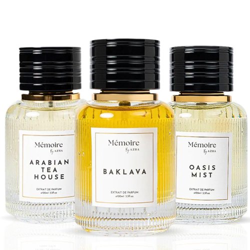 Azha | Memoire Collection Baklava Extrait de Parfum Spray - Arabian Tea House & Oasis Mist, 100ml (3.4 oz)