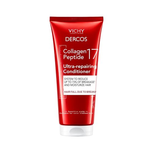 Dercos Collagen Peptide 17 Conditioner - Ultra-Repairing Formula for Damaged Hair | 200ml, Anti-Hair Fall, Strengthens & Boosts Shine
