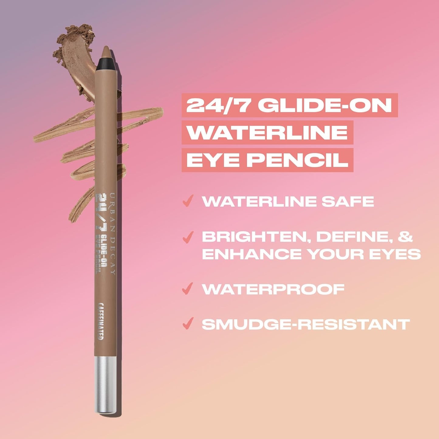 Urban Decay 24/7 Waterproof Eyeliner Pencil - Smudge-Resistant, Long-Lasting, Vegan Creamy Shades - 0.04 oz