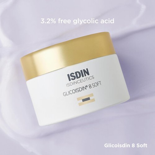 ISDIN Isdinceutics Glicoisdin 8 Soft Exfoliant Cream - 3.2% Glycolic Acid for Smooth Skin Texture | 1.76 OZ
