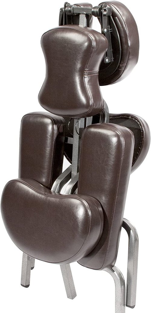 Master Massage Bedford Adjustable Portable Folding Full Body Massage Chair, Coffee, 11" x 14" x 39"