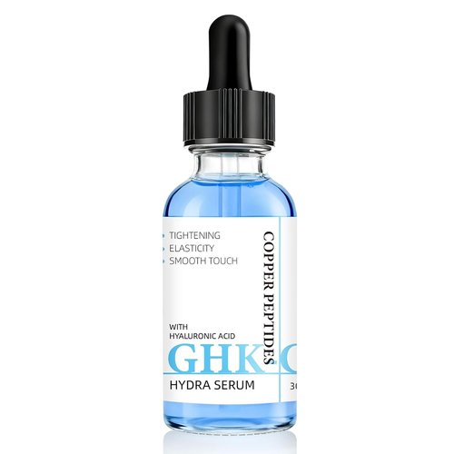 GHK-Cu Copper Peptide Facial Serum - Lightweight Hydration with Hyaluronic Acid - 1 fl oz