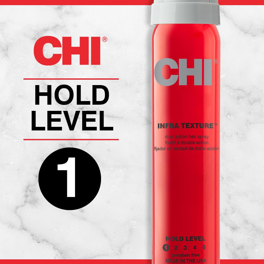 CHI Infra Texture Dual Hair Spray - Shine, Movement & Texture for All Hair Types | 2.6 Oz, Sulfate & Paraben-Free