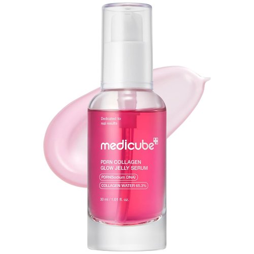 Medicube PDRN Pink Collagen Glow Jelly Serum - Lightweight Water-Jelly for Plump, Supple Skin | Radiance & Elasticity Care | 1.01 fl. oz