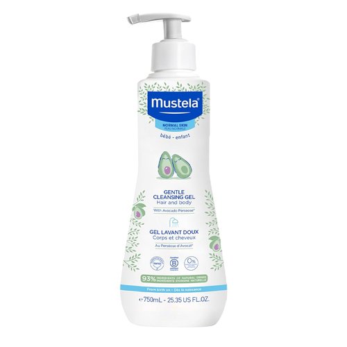 Mustela Baby Gentle Cleansing Gel - Tear-Free Hair & Body Wash with Natural Avocado & Vitamin B5 - 1 or 2-Pack