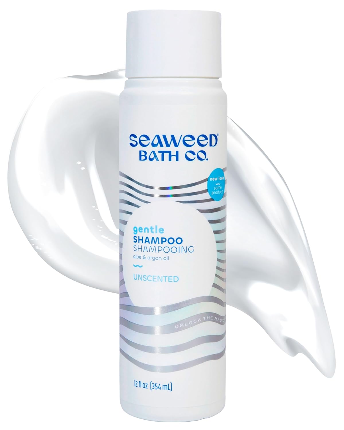 Seaweed Bath Co. Gentle Shampoo - Nourishing Formula With Hyaluronic Acid & Aloe - Unscented, 12 oz