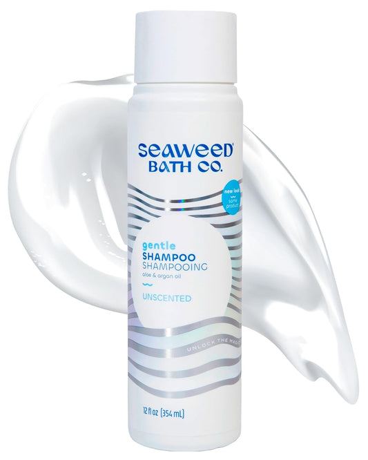 Seaweed Bath Co. Gentle Shampoo - Nourishing Formula With Hyaluronic Acid & Aloe - Unscented, 12 oz