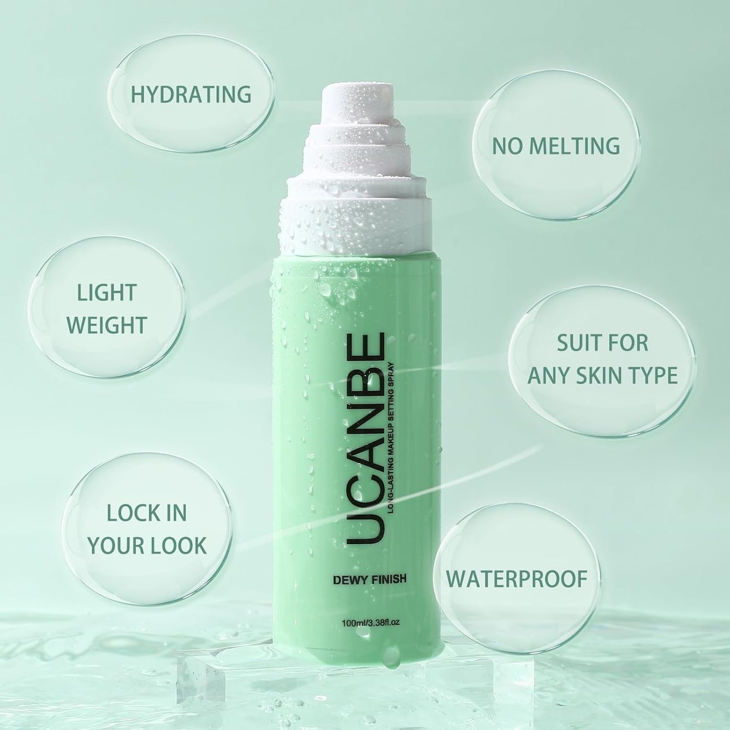 UCANBE Makeup Setting Spray - Long-Lasting Hydrating Face Mist for Natural Glow | 3.38 fl oz